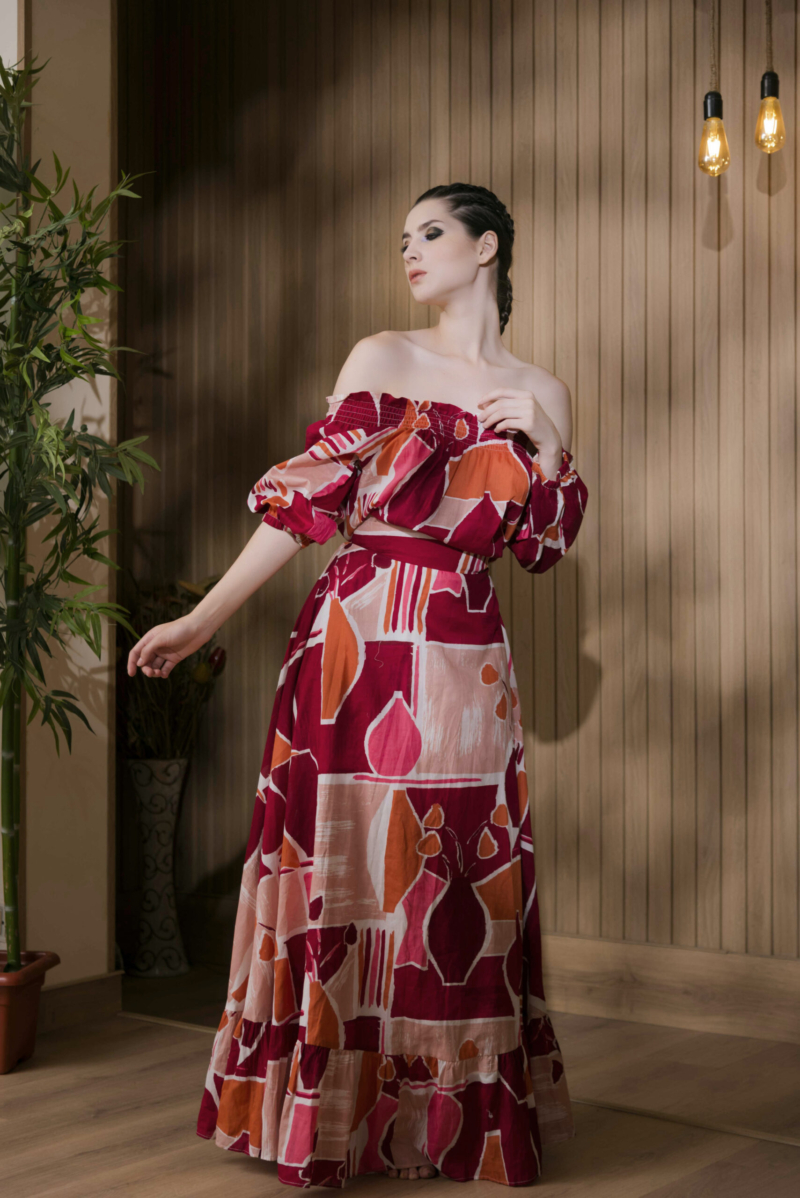 Off-Shoulder Tiered Maxi