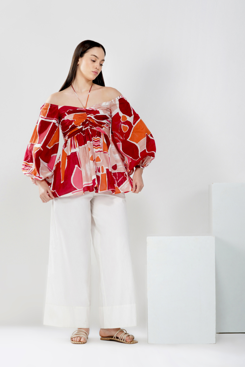 Off-Shoulder Printed top
