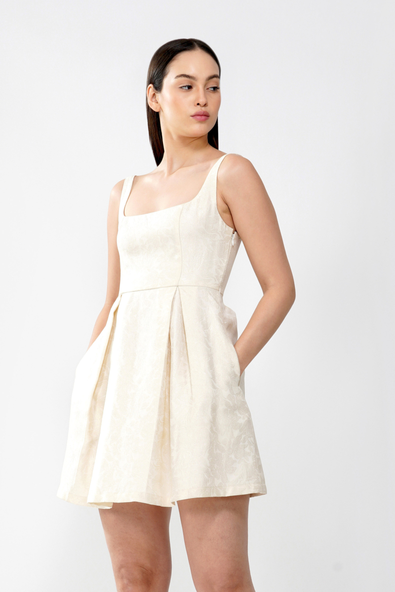 Jacquard pleated dress