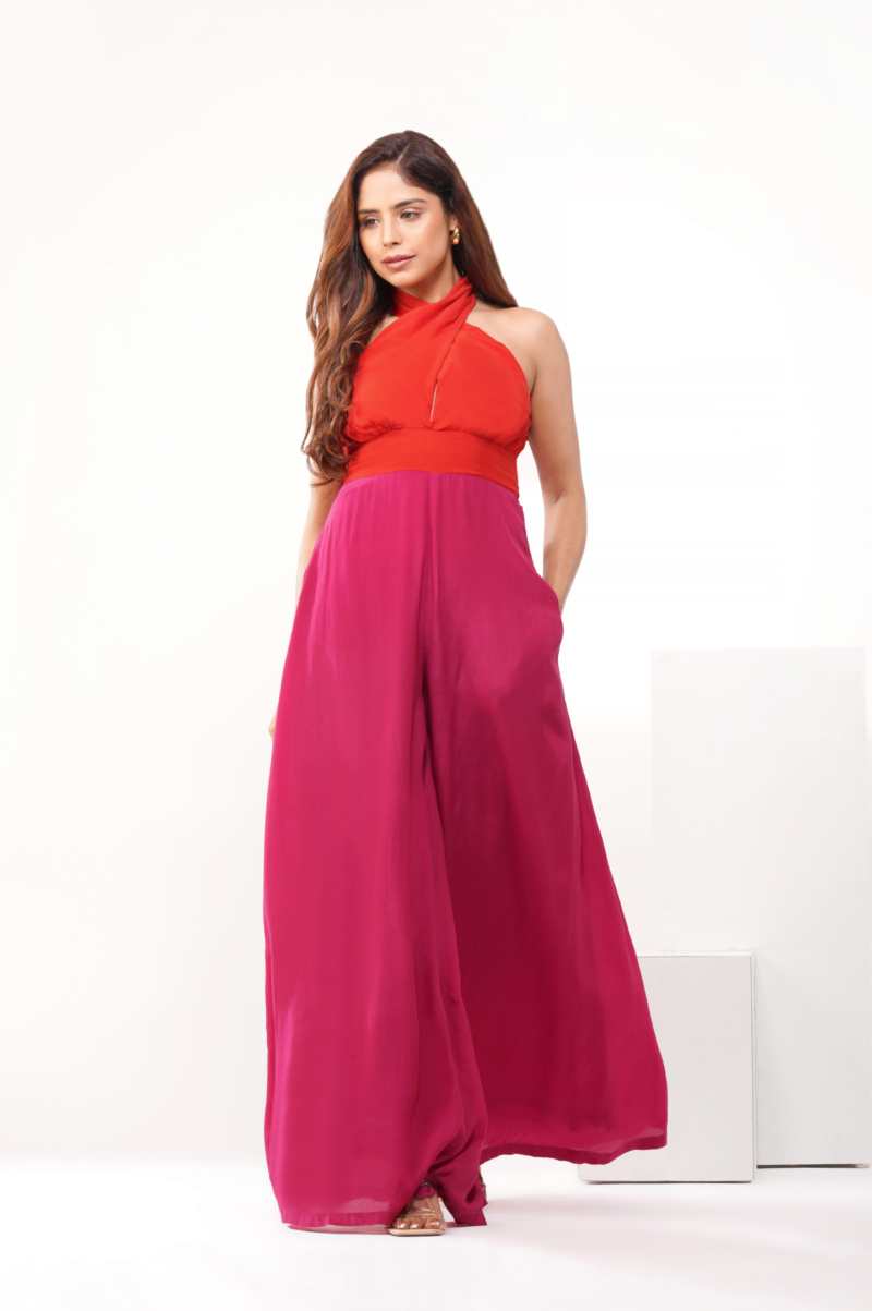 Colour blocked jumpsuit